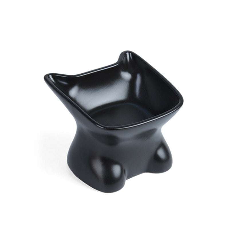 Ceramic Spine-Friendly Bowl, Elevated Cat Feeder, Ergonomic Pet Bowl - available at Sparq Mart