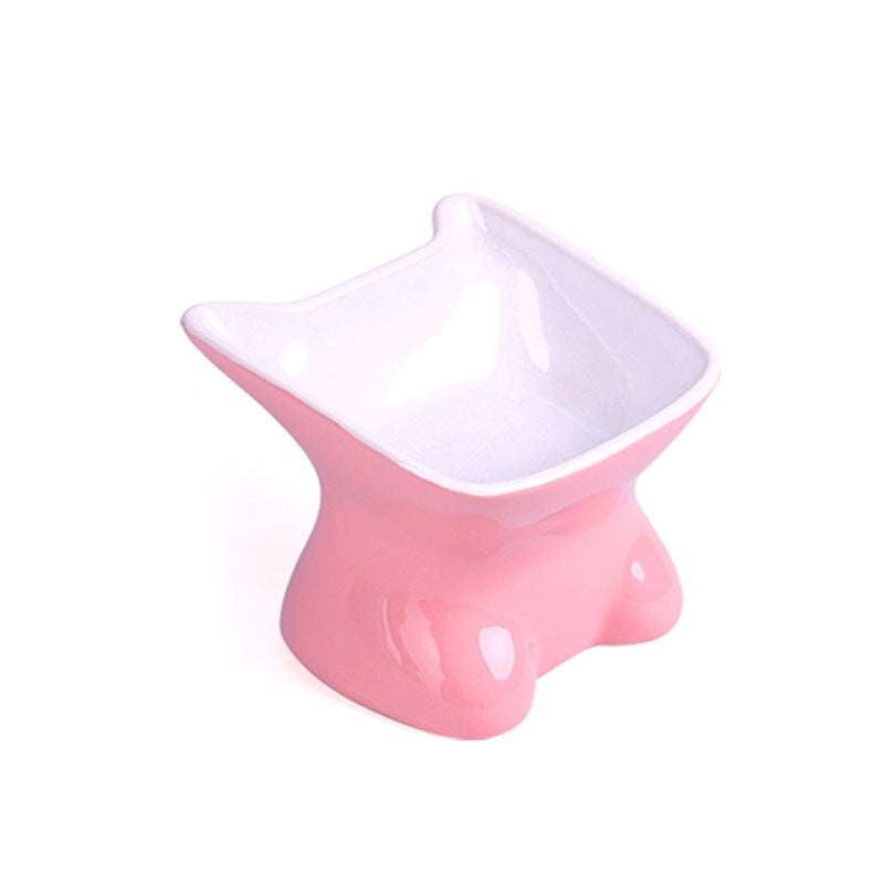 Ceramic Spine-Friendly Bowl, Elevated Cat Feeder, Ergonomic Pet Bowl - available at Sparq Mart