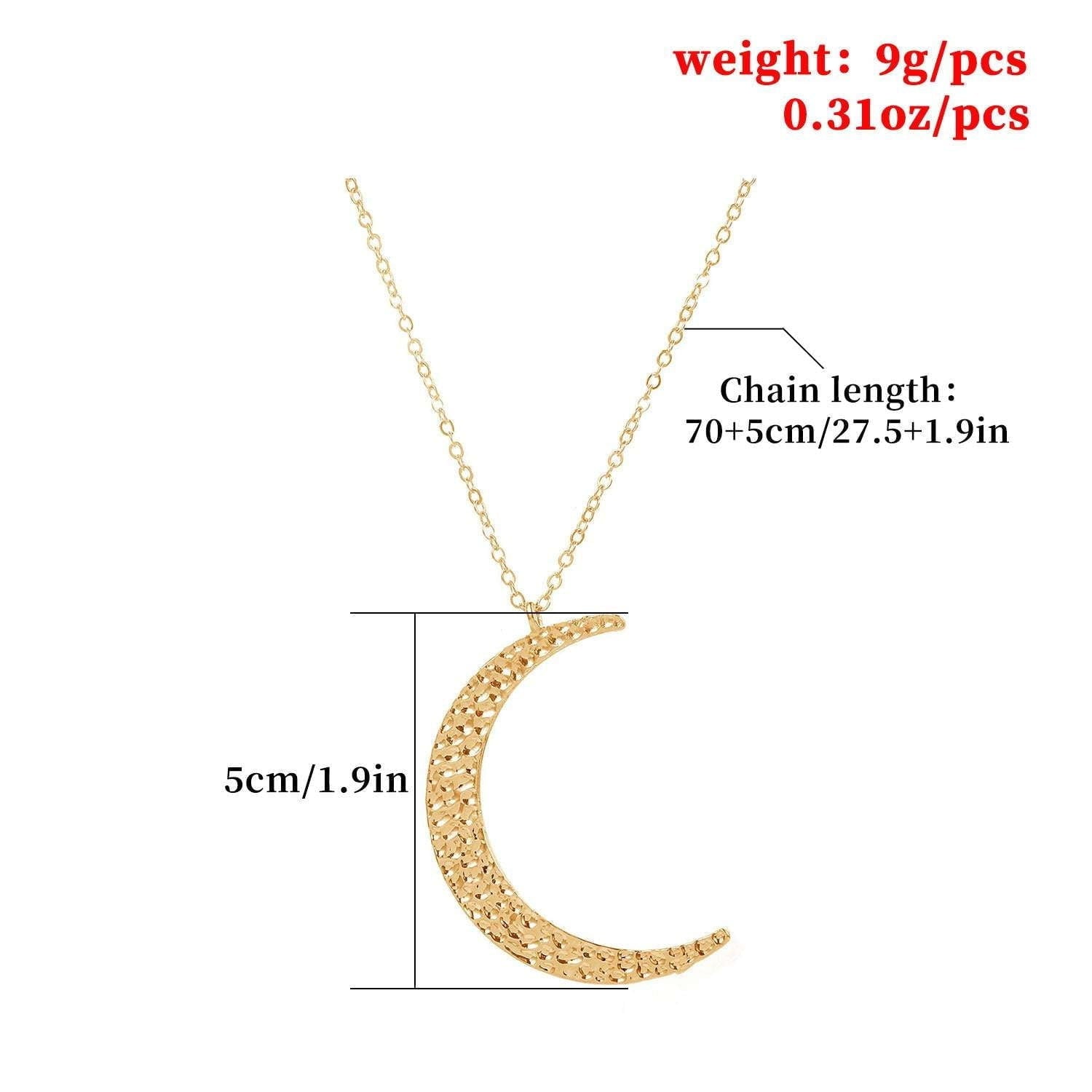 chic single-layer necklace, crescent sweater necklace, trendy pendant jewelry - available at Sparq Mart