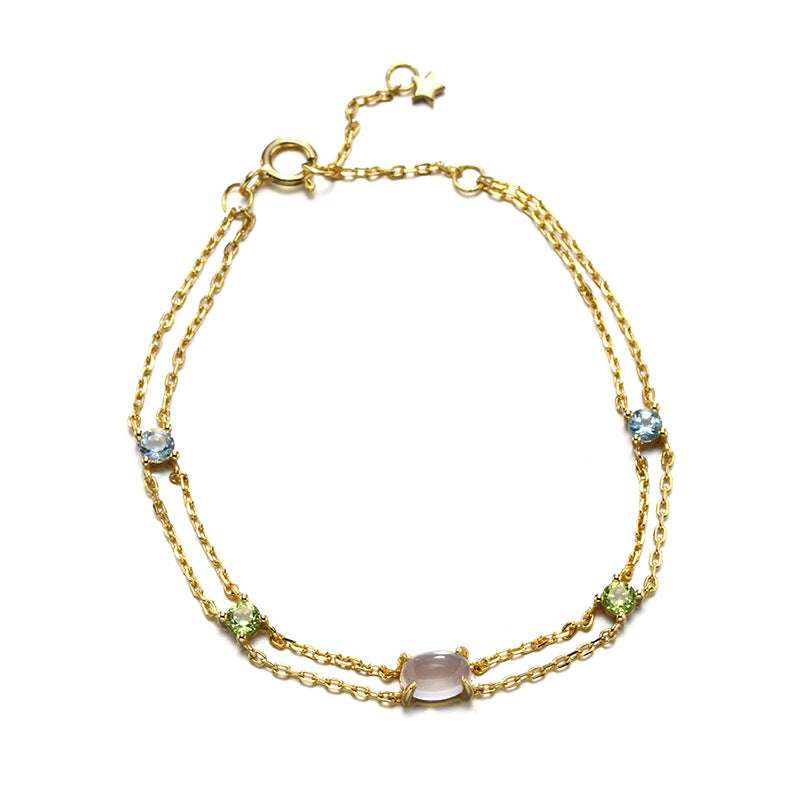 Double layer bracelet, Natural crystal, Wholesale jewelry - available at Sparq Mart