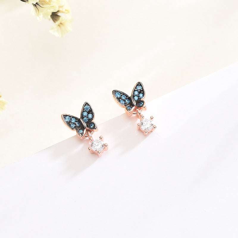 Blue Butterfly Jewelry, Exquisite Blue Butterfly, S925 Butterfly Earrings - available at Sparq Mart