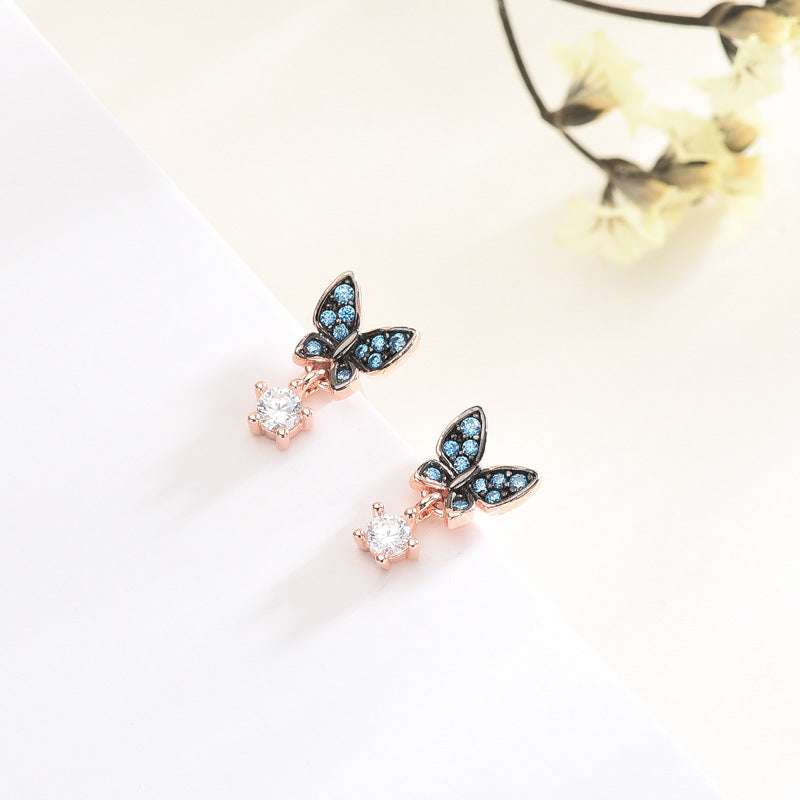Blue Butterfly Jewelry, Exquisite Blue Butterfly, S925 Butterfly Earrings - available at Sparq Mart