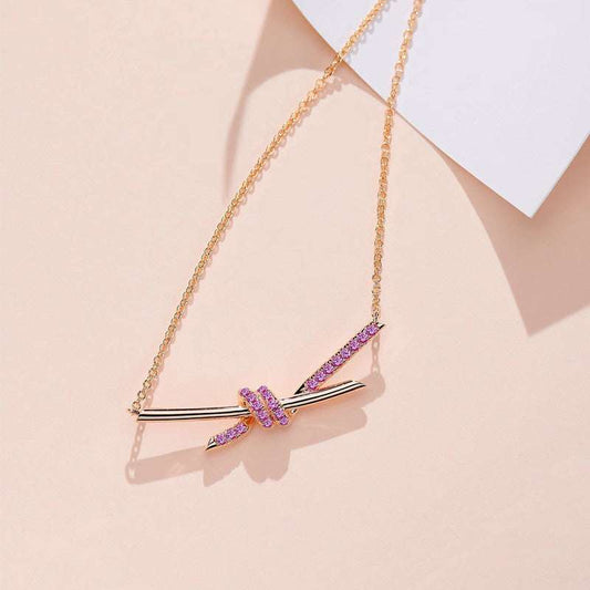 18K Rose Gold Cross, Diamond Necklace, Pink Diamond - available at Sparq Mart