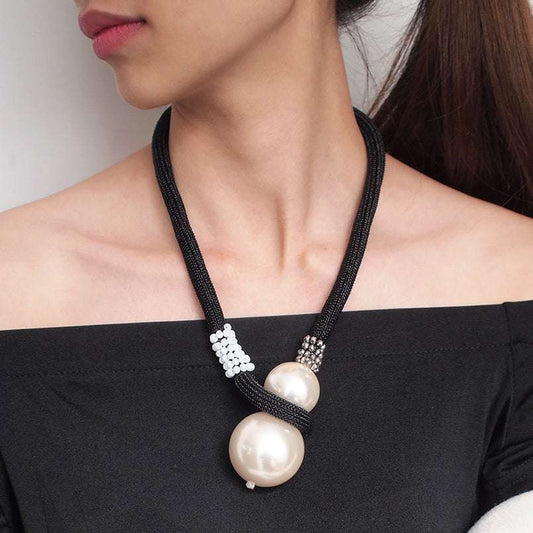 European American Jewelry, Exaggerated Fashion Necklace, Pearl Pendant Necklace - available at Sparq Mart