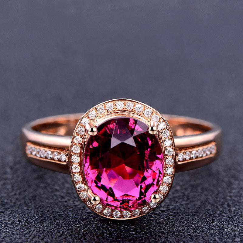 Elegant Gemstone Ring, Luxury Ruby Ring, Rose Gold Ruby - available at Sparq Mart