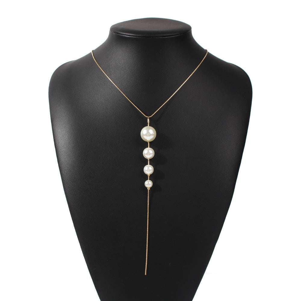 Elegant Pearl Necklace, Fashion Pearl Pendant, Pearl Tassel Necklace - available at Sparq Mart