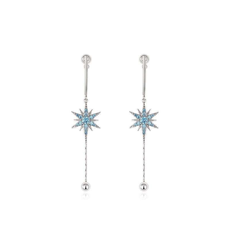 Celestial Dangle Earrings, Chic Fringe Jewelry, Elegant Star Earrings - available at Sparq Mart