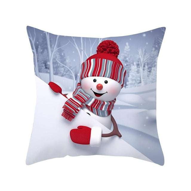 festive cushion covers, santa peach pillow, snowman pillow case - available at Sparq Mart