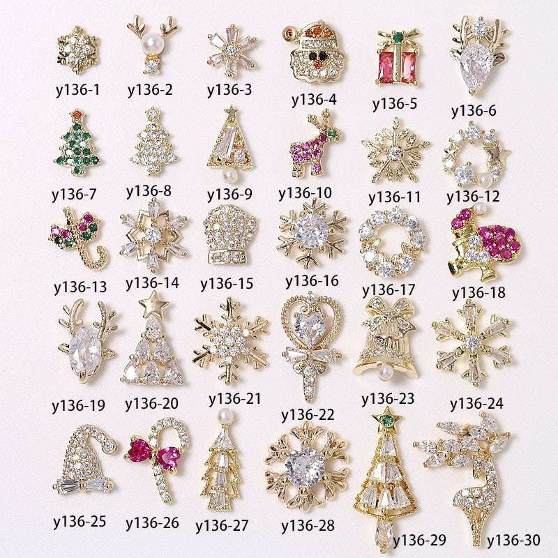 Festive Nail Charms, Nail Art Diamonds, Reindeer Crystal Accents - available at Sparq Mart