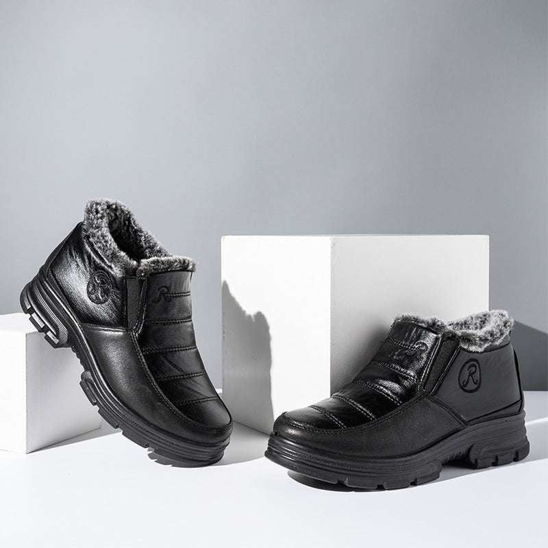 Cotton Lined Boots, Cozy Winter Footwear, Fleece Leather Boots - available at Sparq Mart