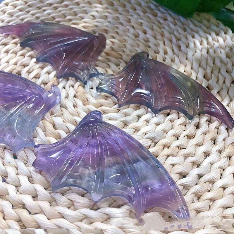 Bat wing collectible, Fluorite bat decor, Ornamental bat wings - available at Sparq Mart