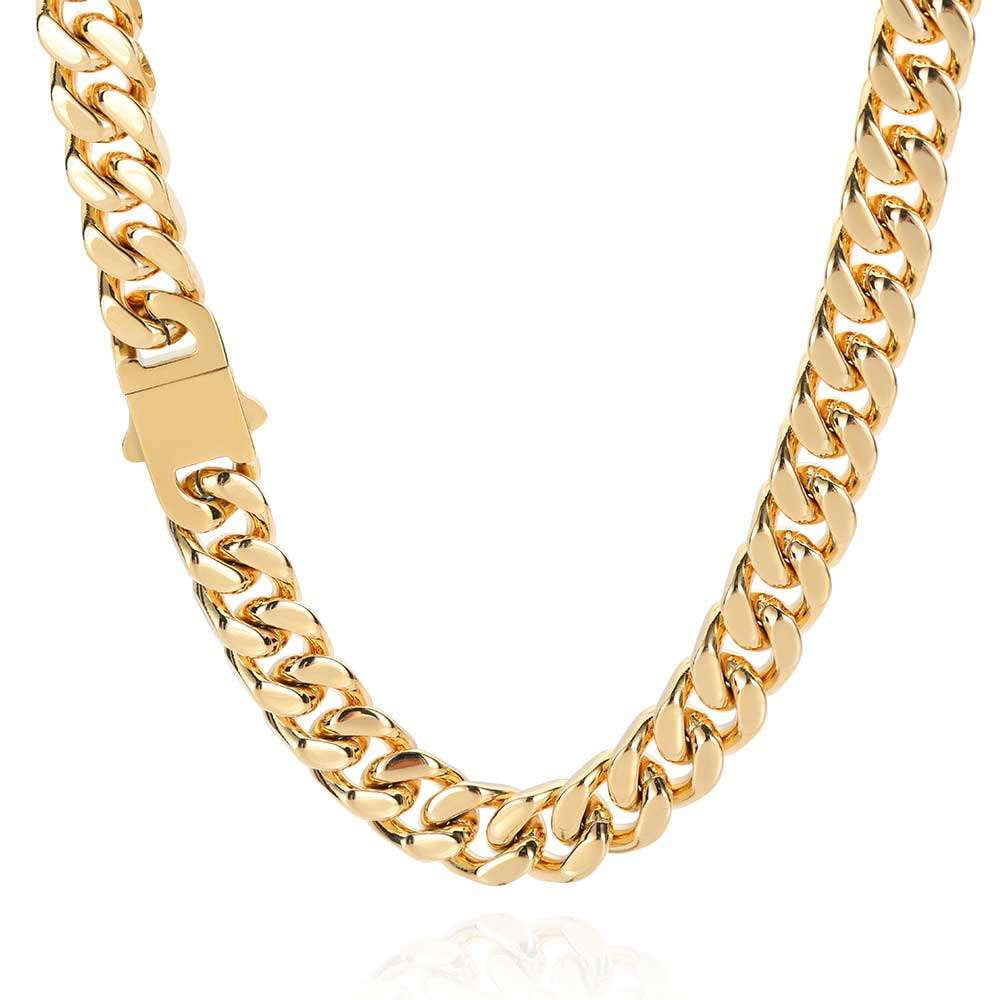 Cuban Link Jewelry, Encrypted Gold Bracelet, Stainless Steel Necklace - available at Sparq Mart