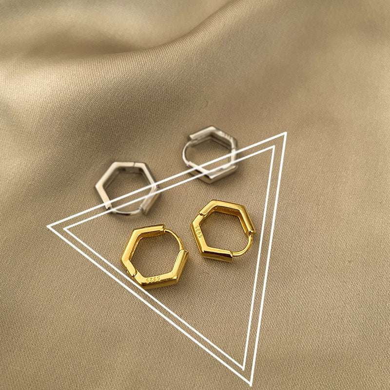 Geometric Dangle Earrings, Gold Statement Earrings, Trendy Gold Earrings - available at Sparq Mart