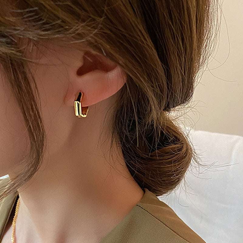 Geometric Dangle Earrings, Gold Statement Earrings, Trendy Gold Earrings - available at Sparq Mart