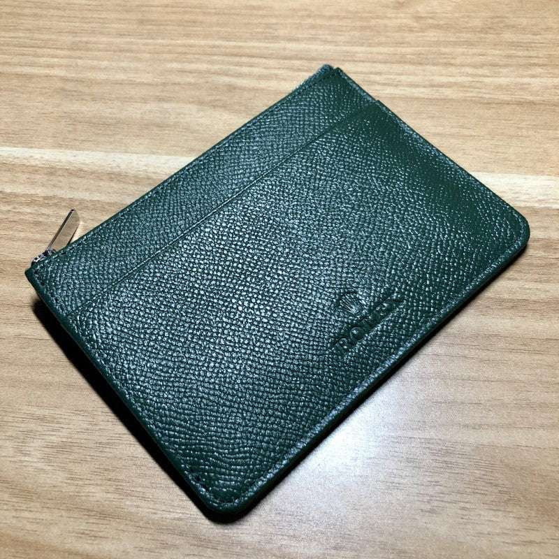 cowhide card holder, green coin purse, leather coin case - available at Sparq Mart