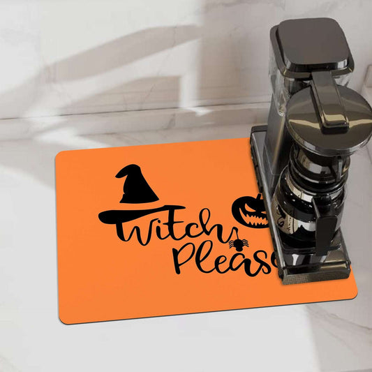 Halloween Water-absorbent Mat, Non-slip Countertop Mat, Pumpkin Kitchen Mat - available at Sparq Mart