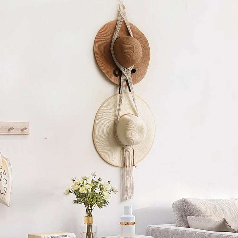 Hand-woven Wall Art, Nordic Tapestry Decor, Unique Hat Decoration - available at Sparq Mart