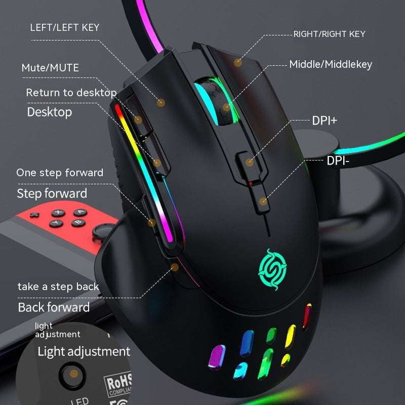 Rechargeable gaming mouse, RGB gaming mouse, Wireless gaming mouse - available at Sparq Mart