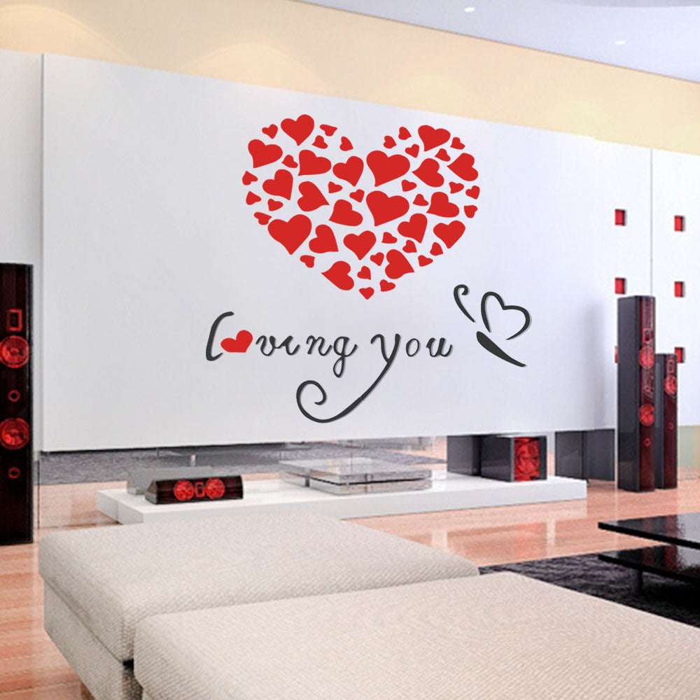 3D Acrylic Wall, High-Quality Sticker, Red Color - available at Sparq Mart