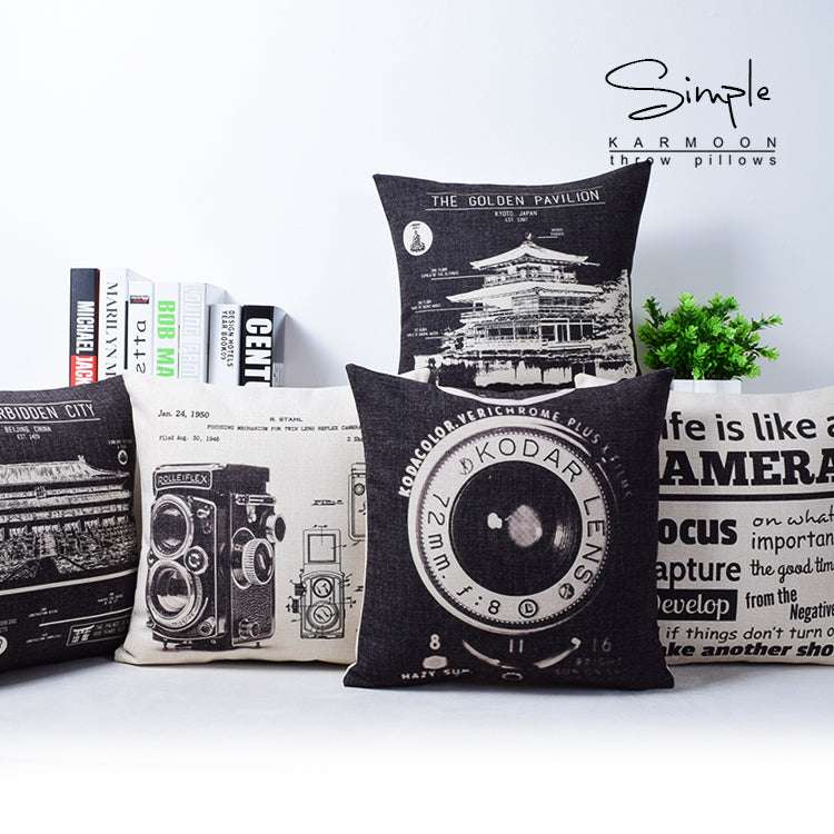 43x43cm Size, Cotton Linen Cushion, Simple Style Pillowcase - available at Sparq Mart