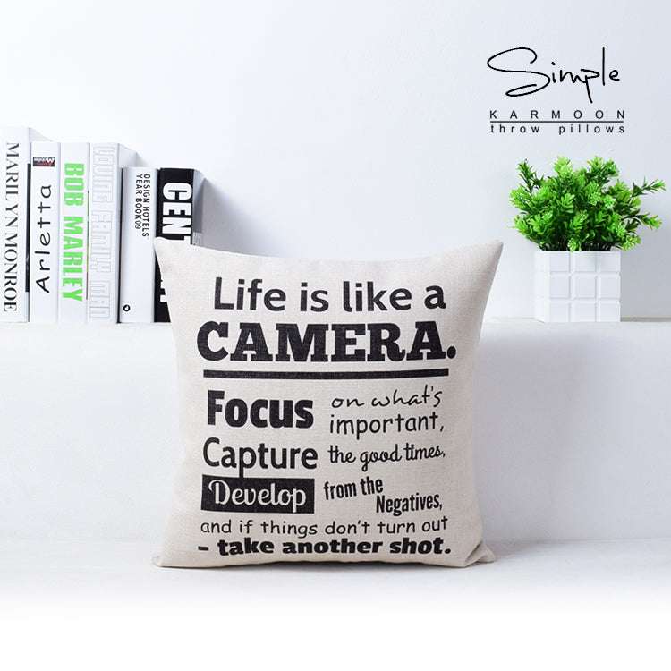 43x43cm Size, Cotton Linen Cushion, Simple Style Pillowcase - available at Sparq Mart