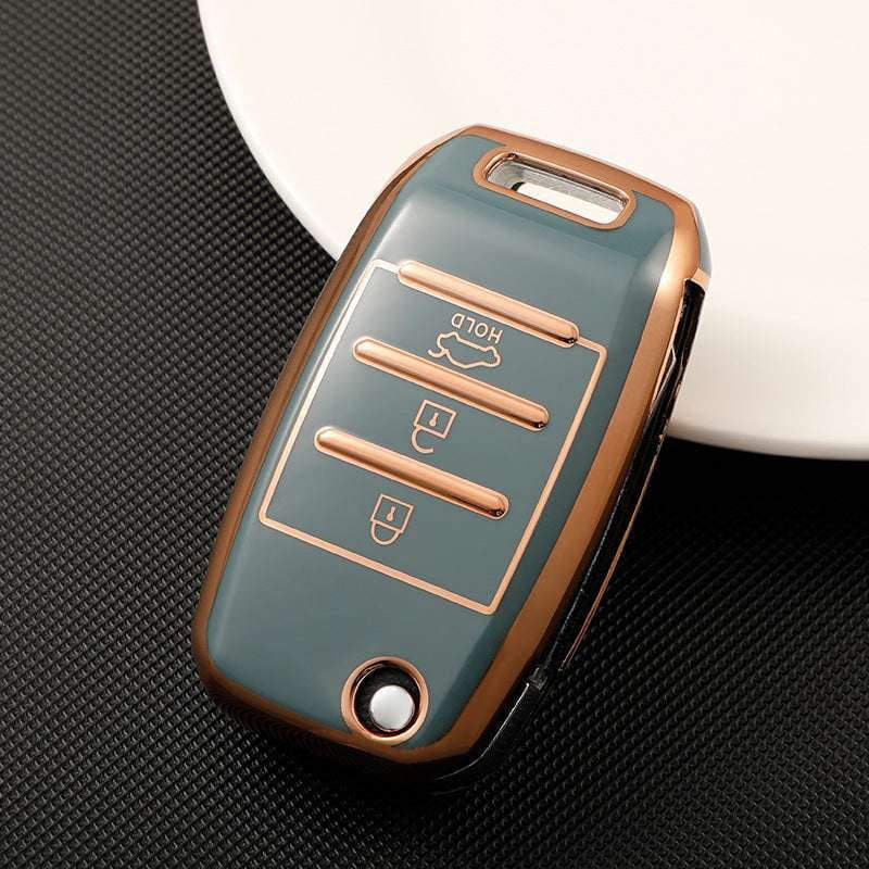 Car Key Case, Golden Edge, Protective Cover - available at Sparq Mart