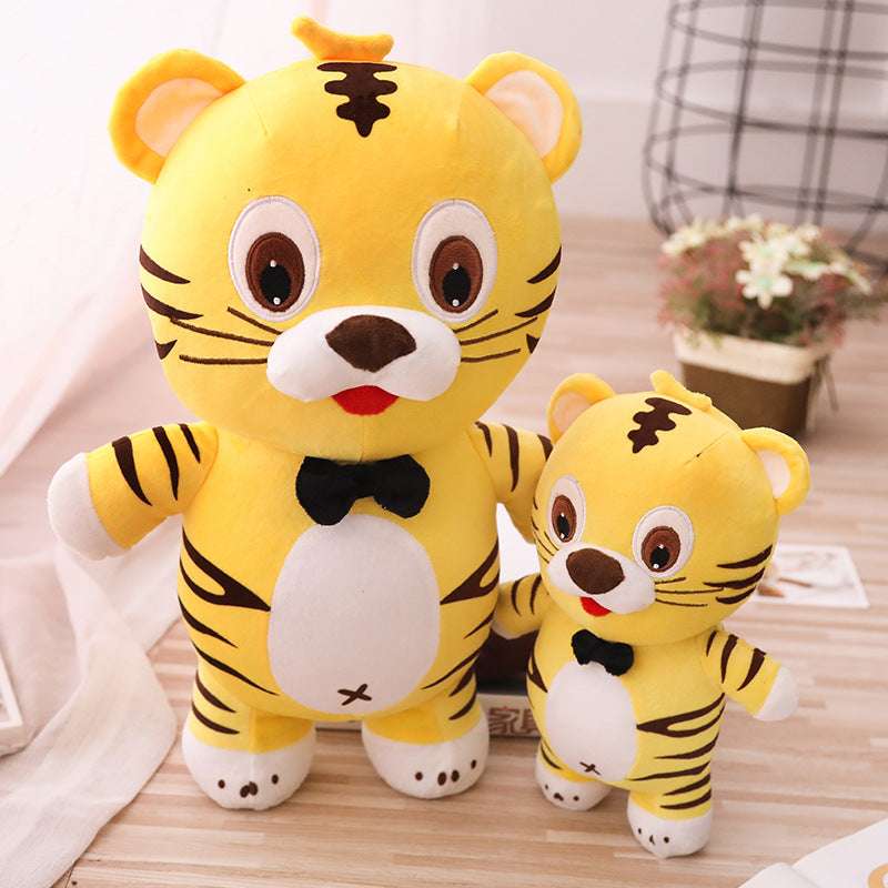 cute cartoon doll, high-quality tiger doll, yellow plush toy - available at Sparq Mart