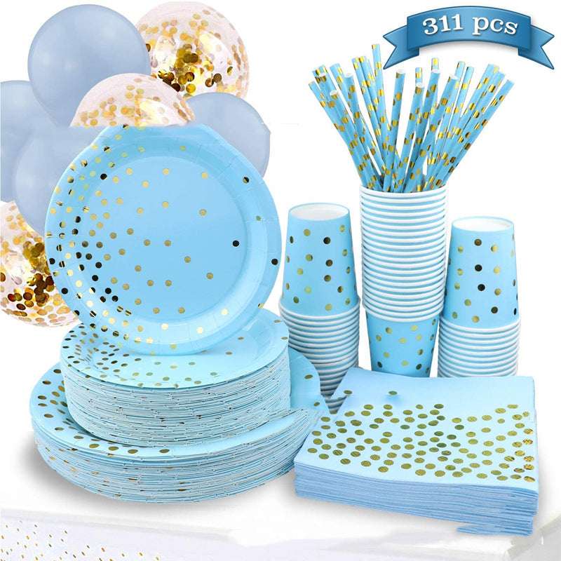Blue, Cutlery Set, Disposable Paper Plate - available at Sparq Mart