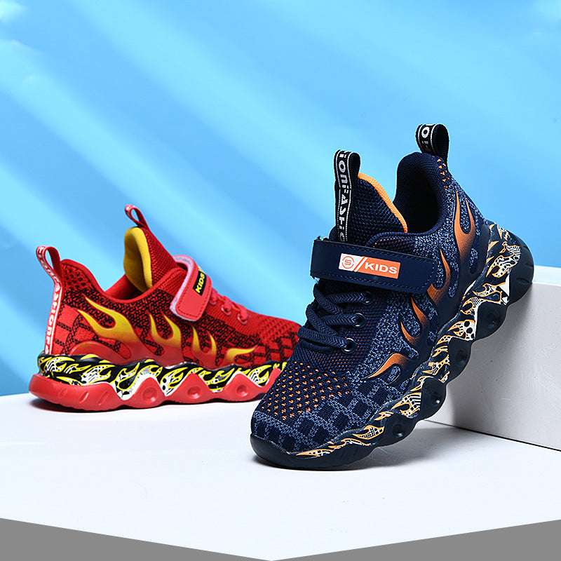 Breathable Wave Sneakers, Mesh Flame Sneakers, Woven Boy Sneakers - available at Sparq Mart