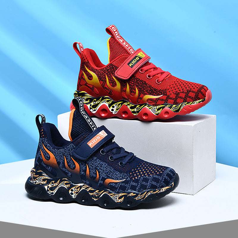 Breathable Wave Sneakers, Mesh Flame Sneakers, Woven Boy Sneakers - available at Sparq Mart