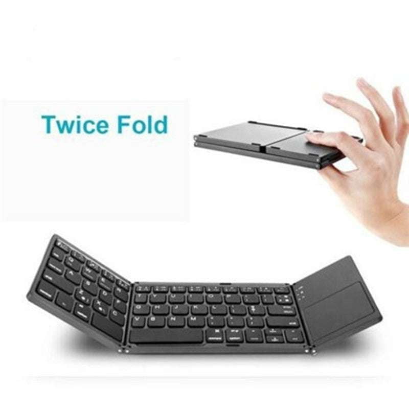 Black and white, Folding Bluetooth Keyboard, High-Quality - available at Sparq Mart