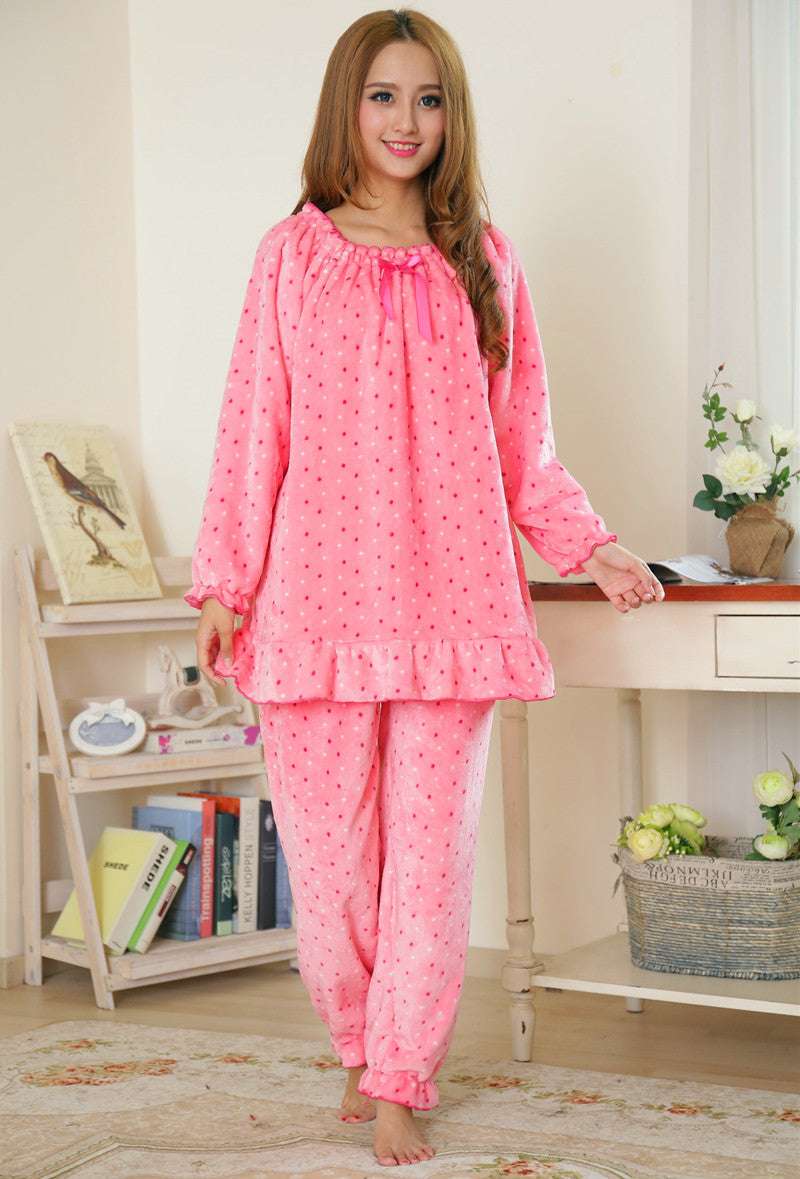 Girls' Coral Fleece Pajamas, High-Quality Pajama Suit, Parent-child Coral Fleece Pajamas - available at Sparq Mart