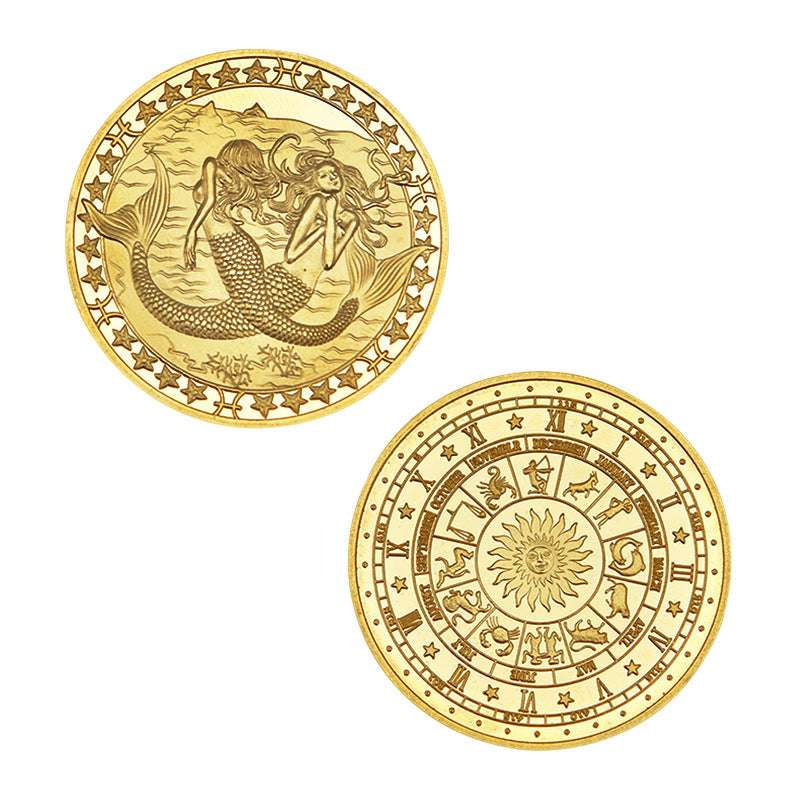 Commemorative Coin, Gold Constellation Coin, Metal Crafts - available at Sparq Mart