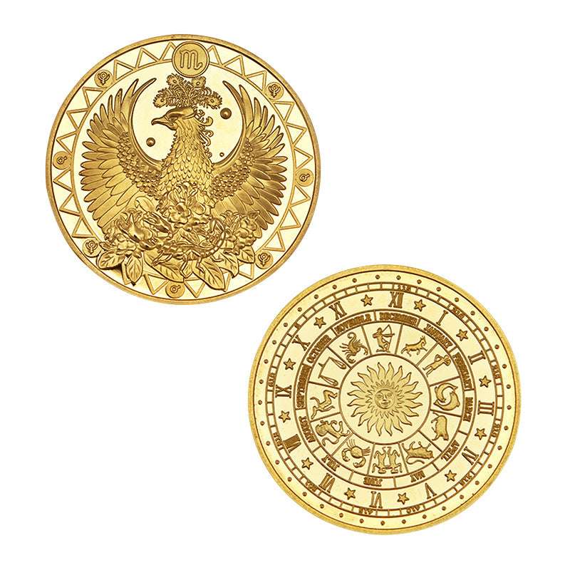 Commemorative Coin, Gold Constellation Coin, Metal Crafts - available at Sparq Mart