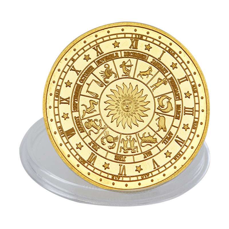 Commemorative Coin, Gold Constellation Coin, Metal Crafts - available at Sparq Mart