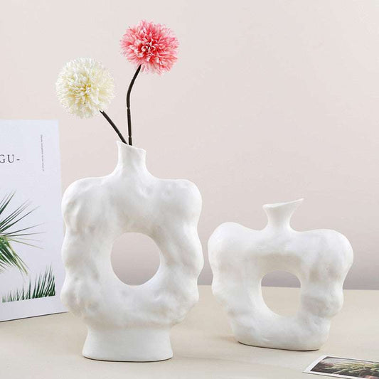 home decoration, Ins plain ceramic vase, special shaped - available at Sparq Mart