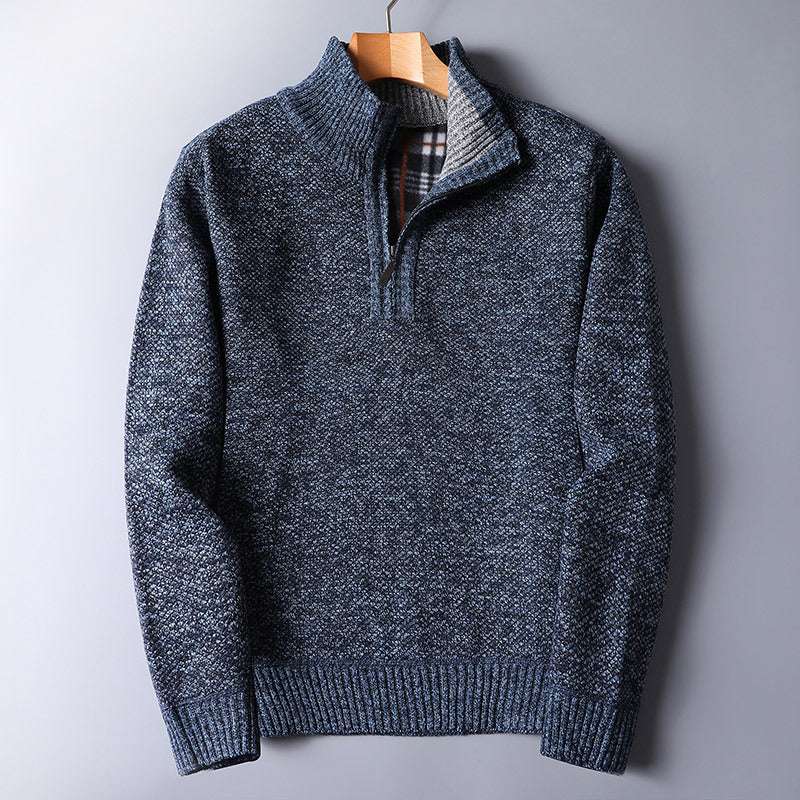 Cozy Zipper Sweater, Fashionable Men's Sweater, Warm Knit Sweater - available at Sparq Mart