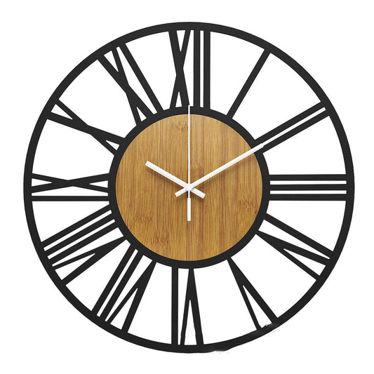 autopostr_pinterest_64088, High-Quality Wall Clock, Wholesale Round Wall Clock, Wood and Metal Roman Numerals - available at Sparq Mart