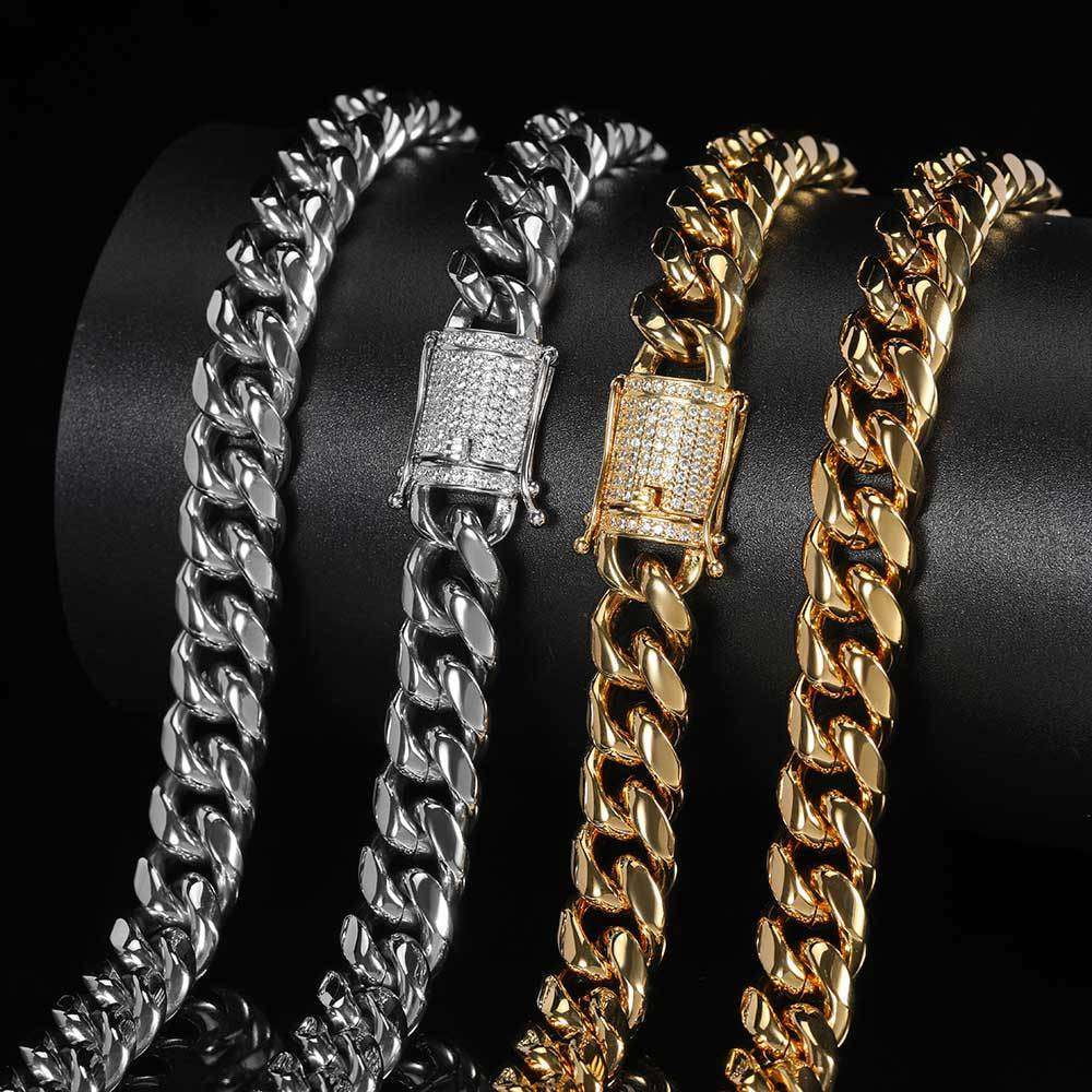 Cuban Chain Necklace, Stainless Steel Buckle Necklace, Unisex Necklace - available at Sparq Mart