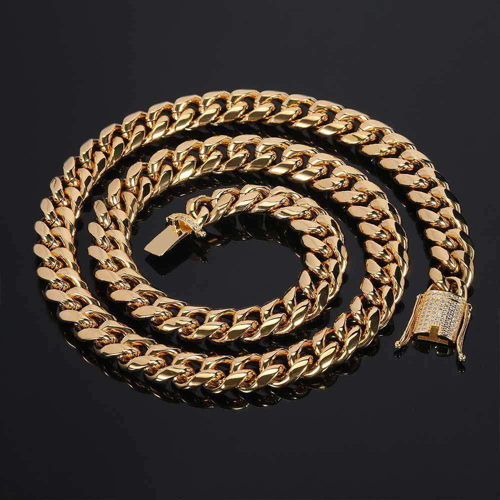 Cuban Chain Necklace, Stainless Steel Buckle Necklace, Unisex Necklace - available at Sparq Mart