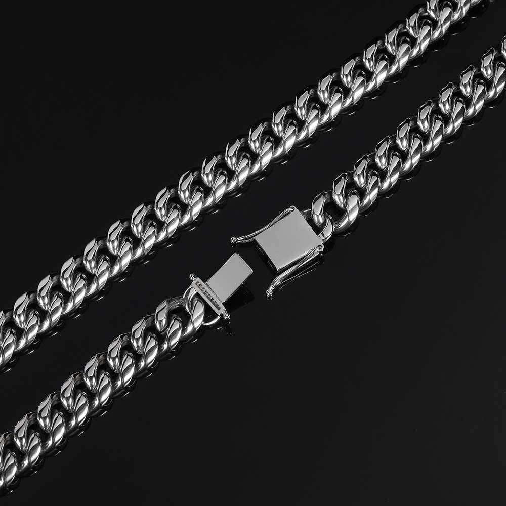 Cuban Chain Necklace, Stainless Steel Buckle Necklace, Unisex Necklace - available at Sparq Mart