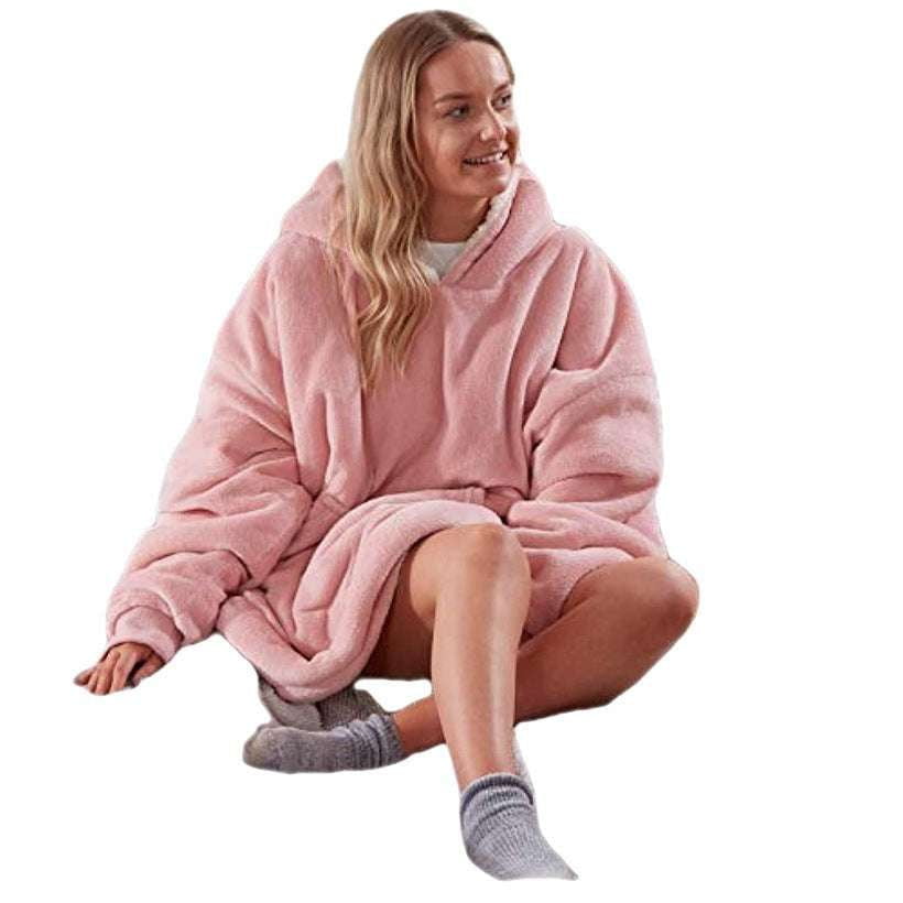 cozy blanket sleepwear, flannel warm pajamas, hooded pajama women - available at Sparq Mart