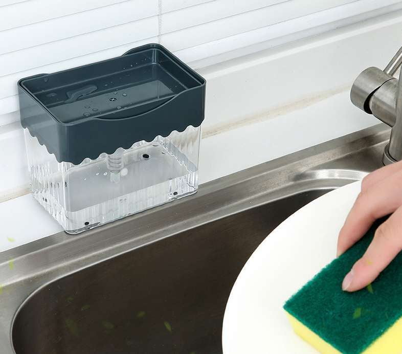 detergent box, soap dispenser, sponge caddy - available at Sparq Mart