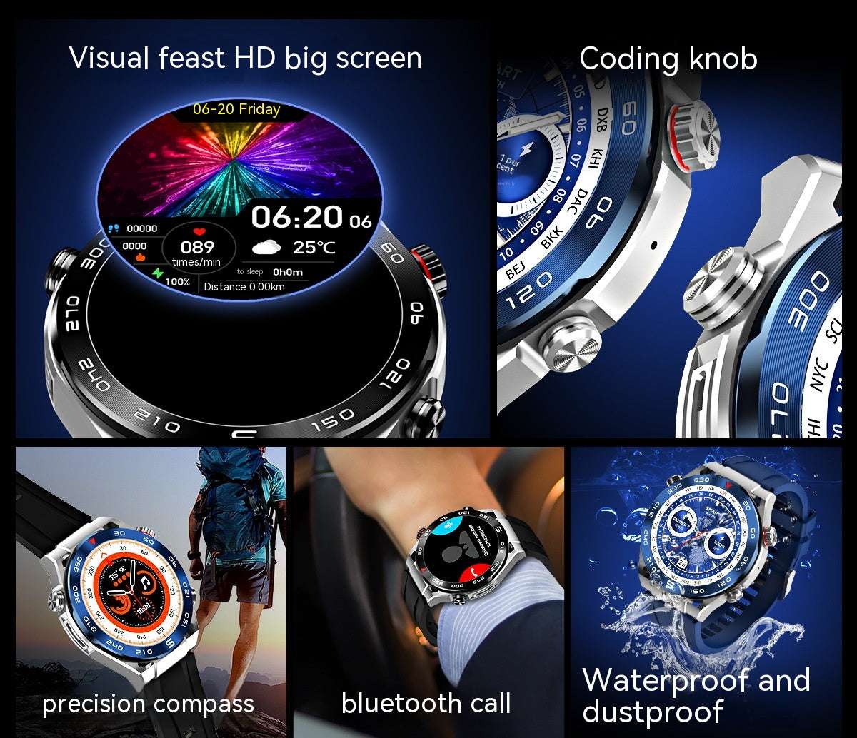 Bluetooth Calling Watch, Large Screen Smartwatch, Smart Sports Watch - available at Sparq Mart