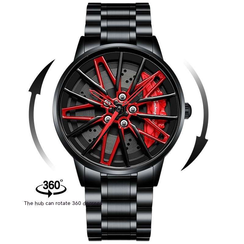 Red Yellow Watch, Rotating Wheel Watch, Three-Dimensional Hollow Watch - available at Sparq Mart