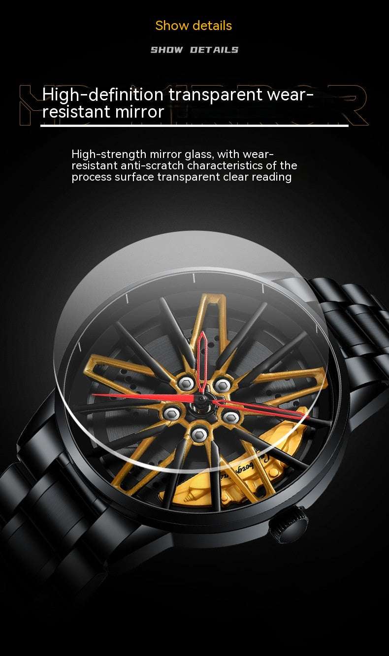 Red Yellow Watch, Rotating Wheel Watch, Three-Dimensional Hollow Watch - available at Sparq Mart