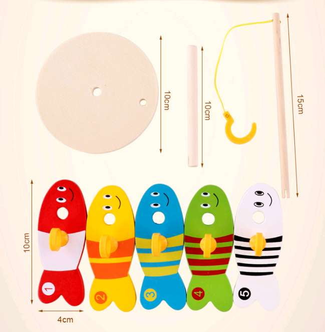 Child Development Toy, Creative Learning Games, Wooden Fishing Toys - available at Sparq Mart