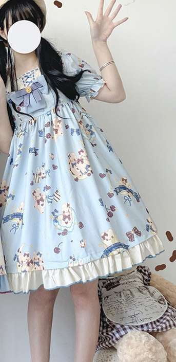 Kawaii Blue Dress, Lolita Fashion Dress, Moon Island Apparel - available at Sparq Mart