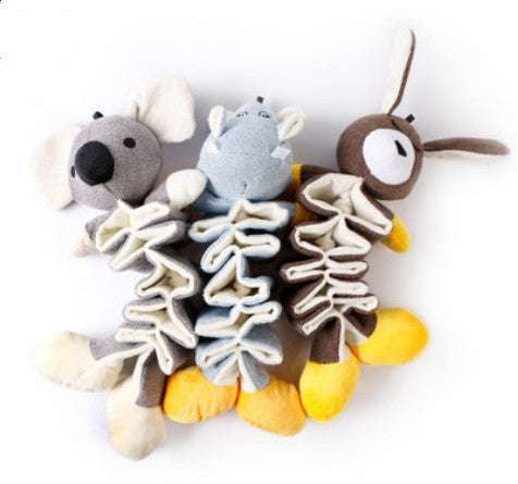 Hippo Soft Animal Toy, Kangaroo Cotton Pet Toy, Koala Linen Dog Plaything - available at Sparq Mart