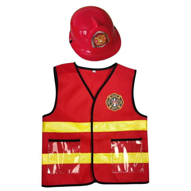 Kids Firefighter Costume Toy Fireman Gear Pretend Play Uniform - available at Sparq Mart